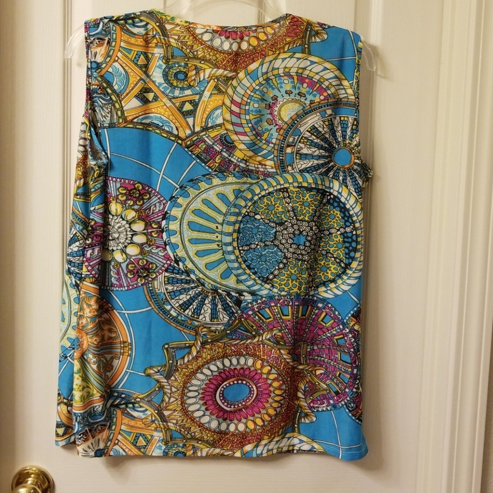 NWT EMILY STACY FUN PRINT PULLOVER BLOUSE SZ 1X - Picture 4 of 5